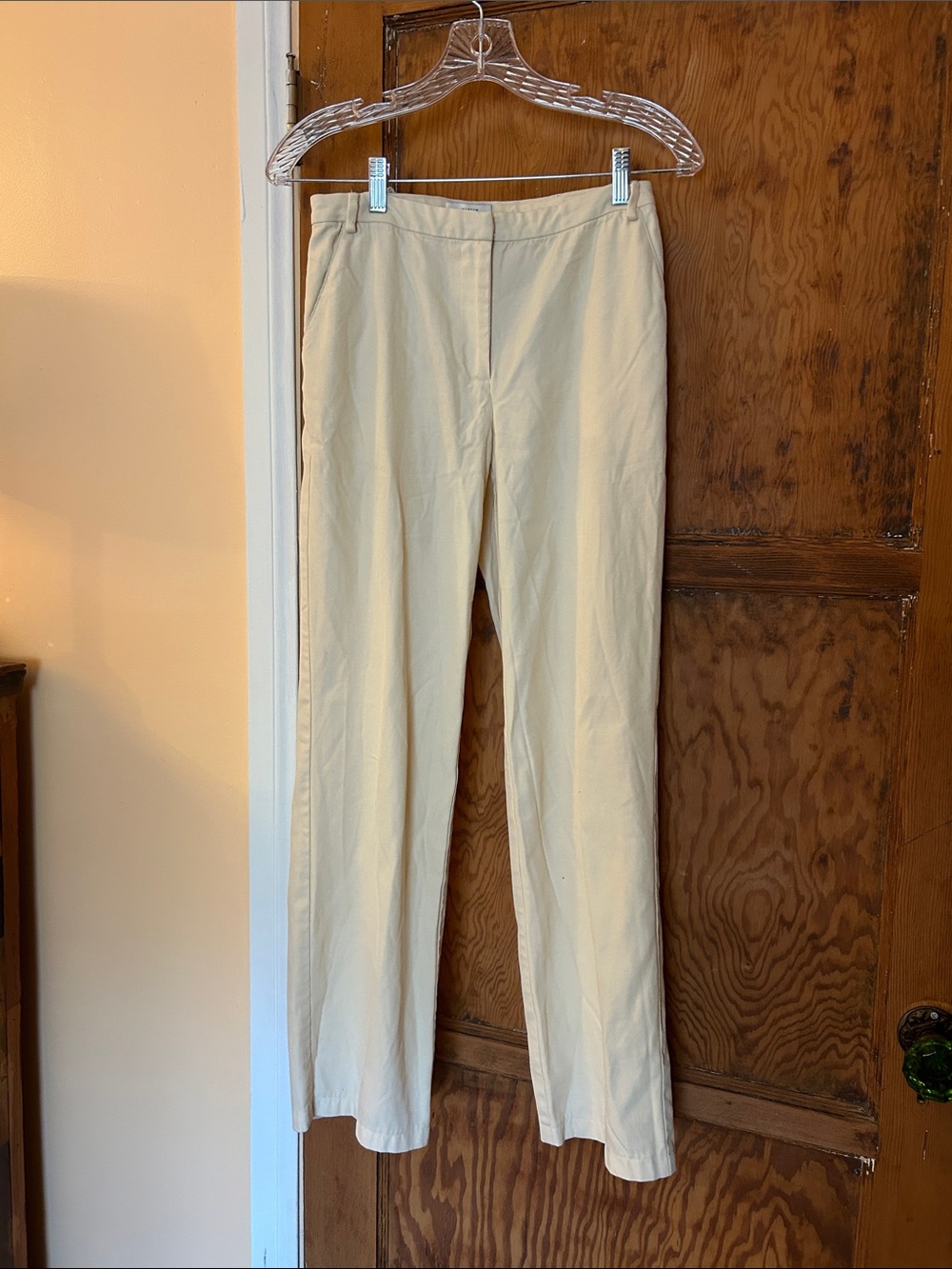 Maryam Nassir Zadeh Cream Straight-Leg Trousers